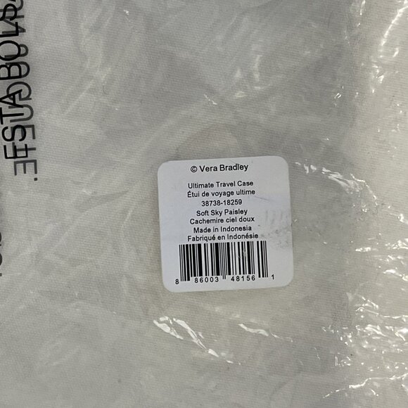 NWT Vera Bradley Ultimate Travel Case Soft Sky Paisley Quilted Fabric Lightweigh - Picture 12 of 12